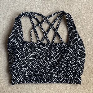 BuffBunny Black and White Strappy Sports Bra